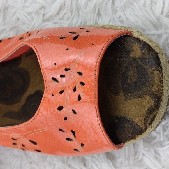 Easy Street Tangerine Faux Leather Cut Out Upper Open Toe Wedged-Heel Espadrille - Picture 13 of 16